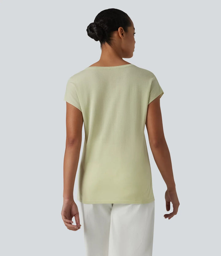 V Neck Short Sleeve Work Jumper
