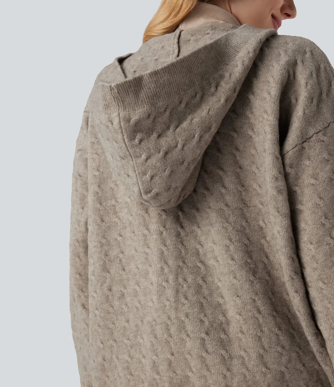 Hooded Open Front Long Sleeve Casual Cardigan