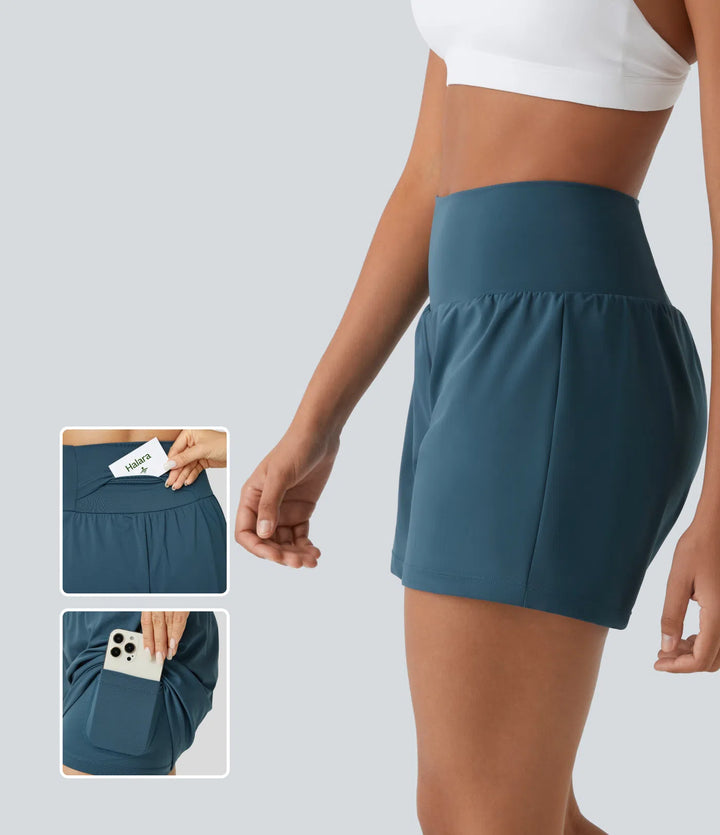 SoftlyZero Airy Super High Waisted 2-in-1  InstantCool Yoga Shorts 5&