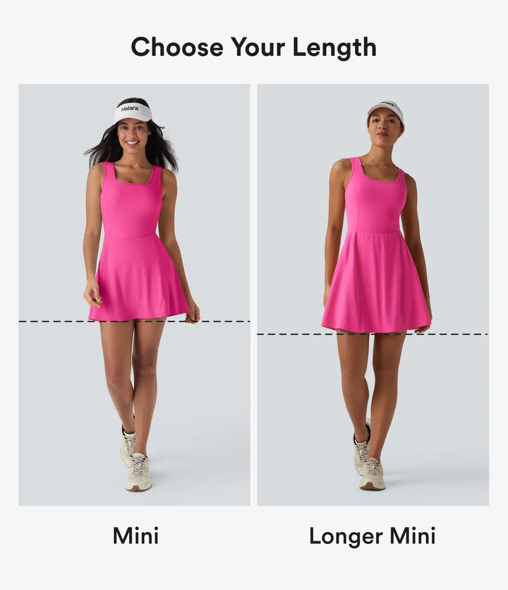 SoftlyZero Airy 2-in-1 InstantCool Mini Dance Active Dress with Pockets-Easy Peezy Edition-Longer Length