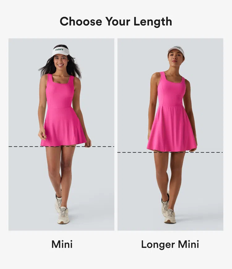 SoftlyZero Airy 2-in-1 InstantCool Mini Dance Active Dress with Pockets-Easy Peezy Edition-Longer Length