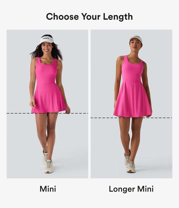 SoftlyZero Airy 2-in-1 InstantCool Mini Dance Active Dress with Pockets-Easy Peezy Edition-Longer Length