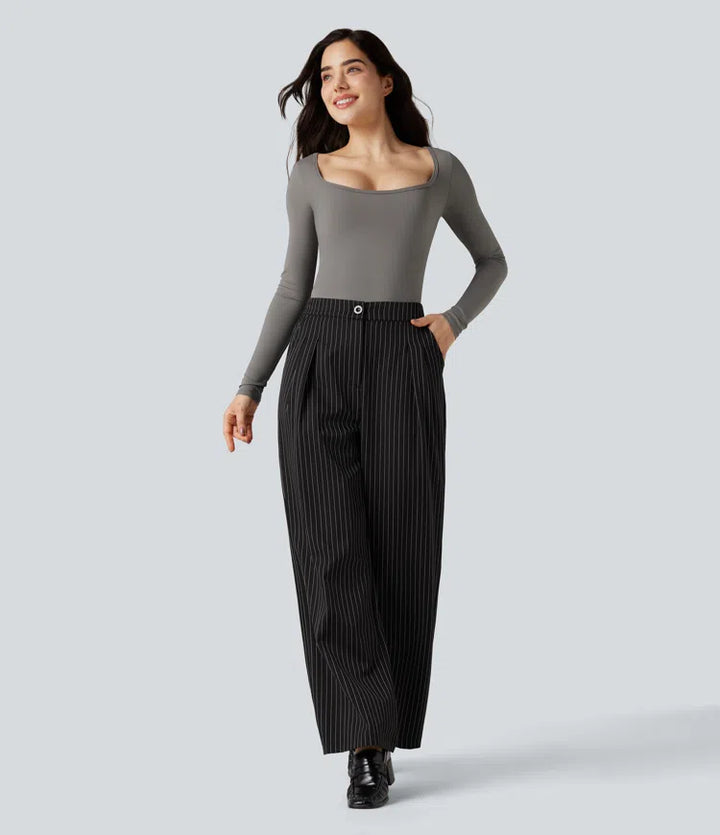 SoftlyZero Airy Scoop Neck Long Sleeve Work T-Shirt