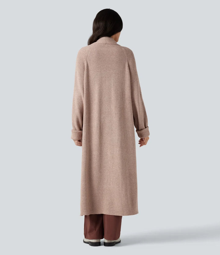 Long Sleeve Work Longline Cardigan with Pockets