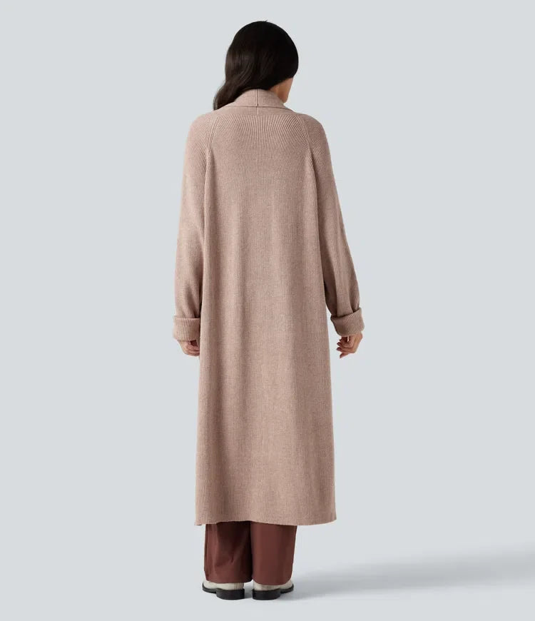Long Sleeve Work Longline Cardigan with Pockets