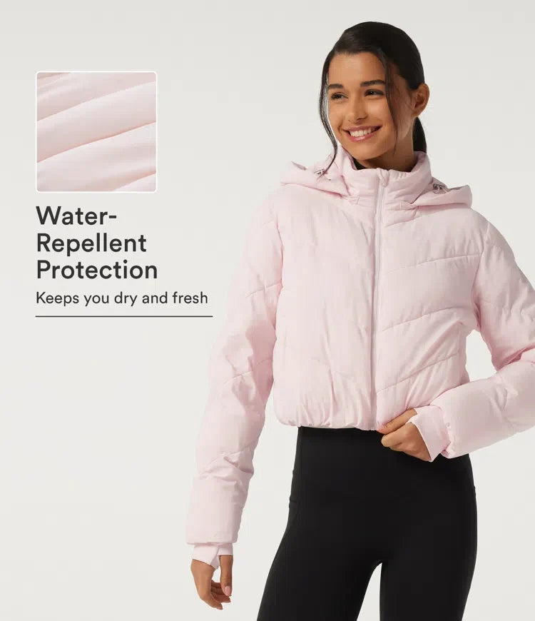 PuffFlex Hooded Long Sleeve Casual Padded Jacket with Pockets
