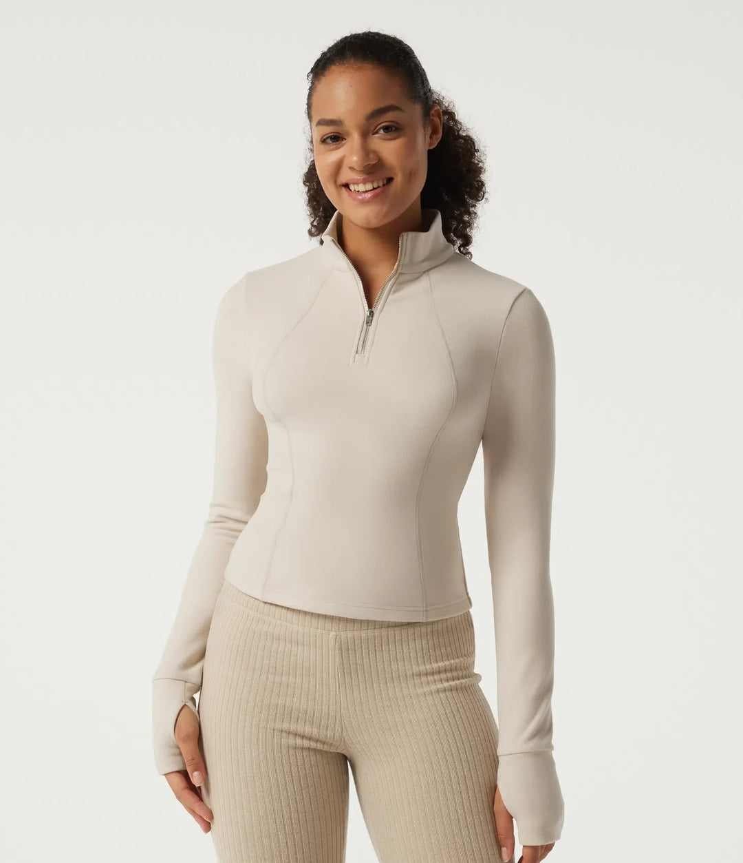Stand Collar Long Sleeve Fleece Casual Jacket