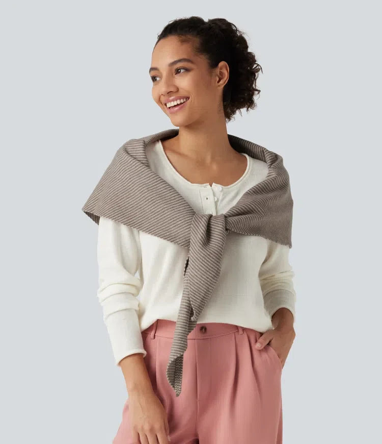 Stripe Jumper Knit Casual Scarf