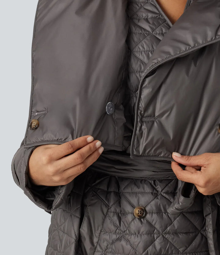 Water Repellent Long Sleeve Quilted Work Padded Jacket with Pockets