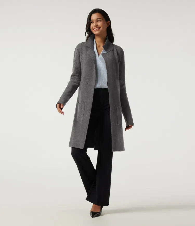 Long Sleeve Longline Work Cardigan with Pockets
