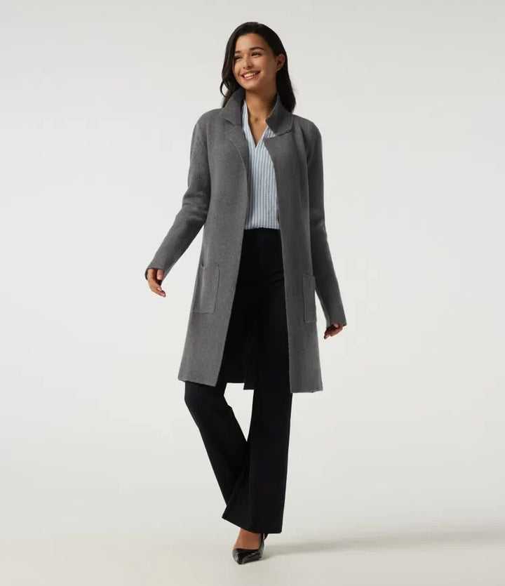 Long Sleeve Longline Work Cardigan with Pockets