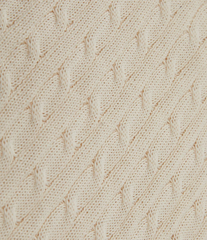 Polo Short Sleeve Cable Knit Work Jumper