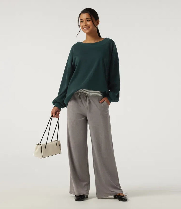 Round Neck Long Sleeve Fleece Casual Sweatshirt