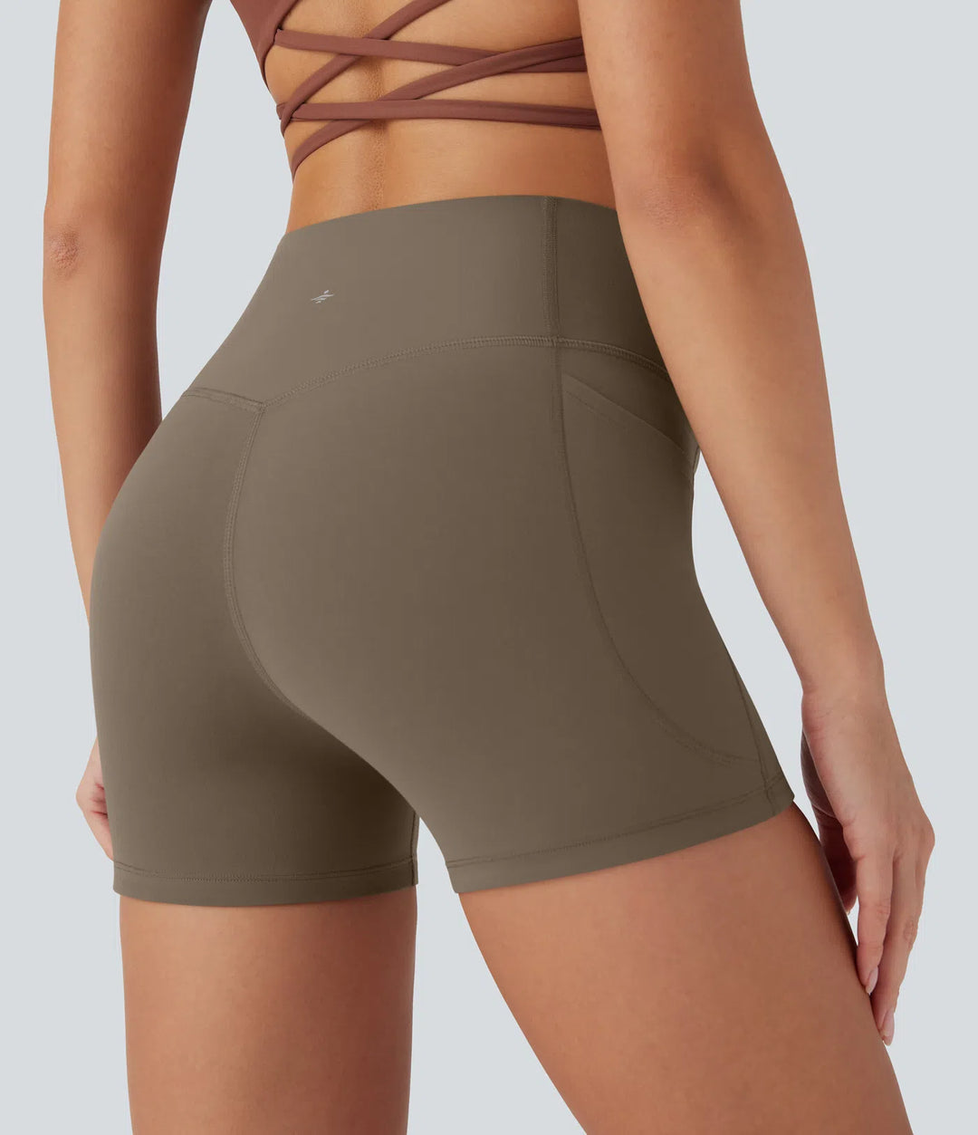Halara UltraSculpt High Waisted Tummy Control Pocket Shaping Training Biker Shorts 3&