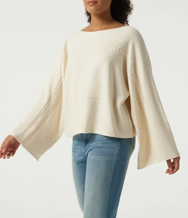 Boat Neck Long Bell Long Sleeve Casual Jumper