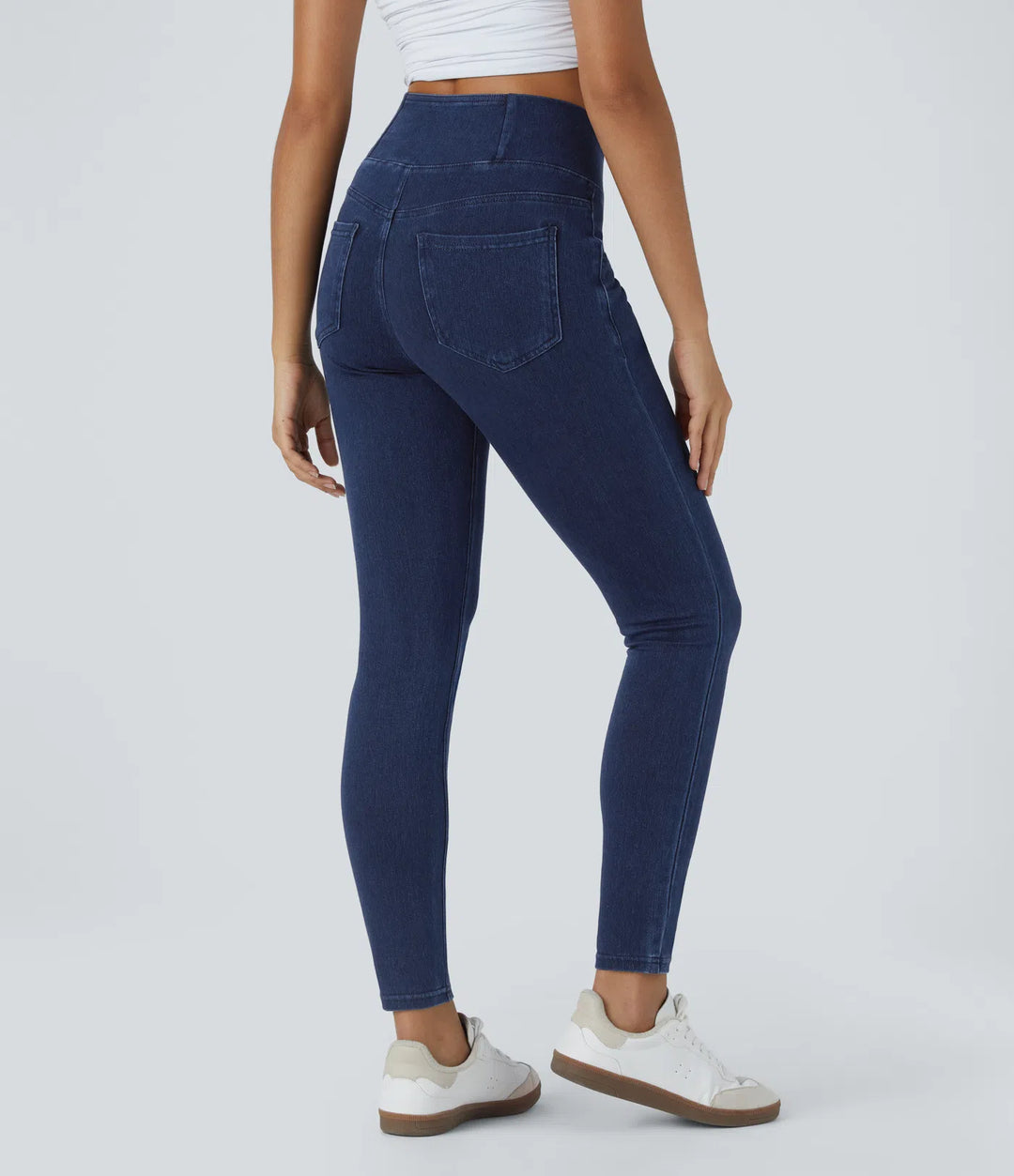 Halara Flex High Waisted Crossover Pockets Denim Work Leggings