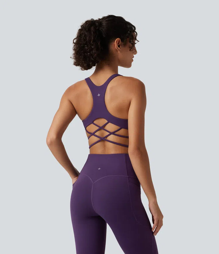 Halara UltraSculpt Built-in Bra Tummy Control Workout Jumpsuit with Pockets-Easy Peezy Edition