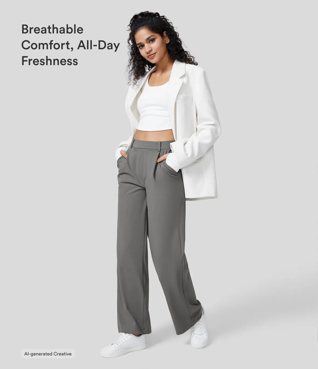 Halara Flex DayStretch High Waisted Pocket Straight Leg Work trousers