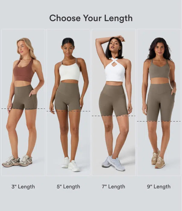 Halara UltraSculpt High Waisted Tummy Control Pocket Shaping Training Biker Shorts 9&