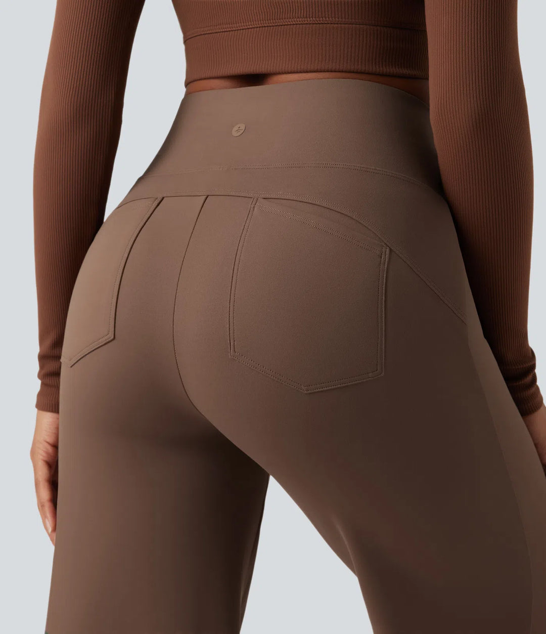 DayStretch High Waisted Tummy Control Wide Leg Yoga Trousers with Pockets