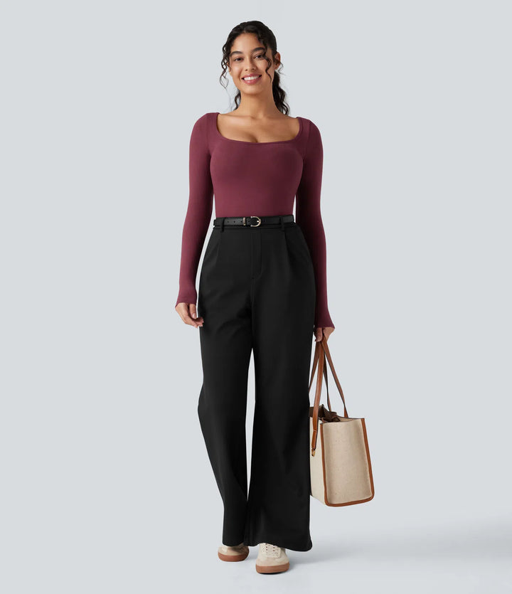 Halara HeatCore Scoop Neck Long Sleeve Work Warming T-Shirt
