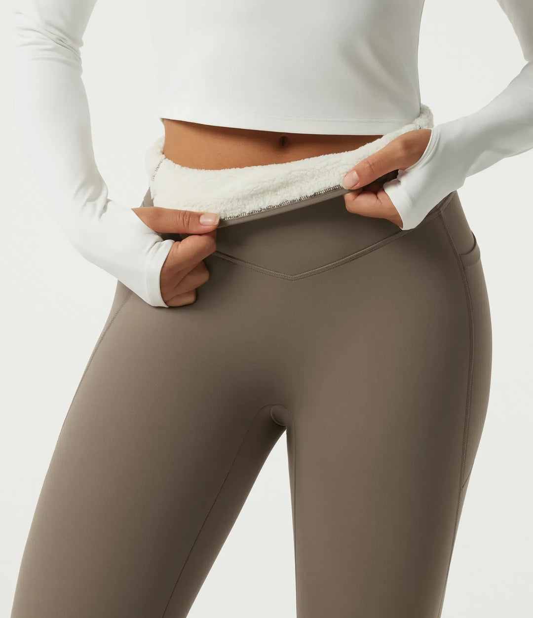 Halara UltraSculpt Heat High Waisted Tummy Control Fleece Yoga Leggings with Pockets
