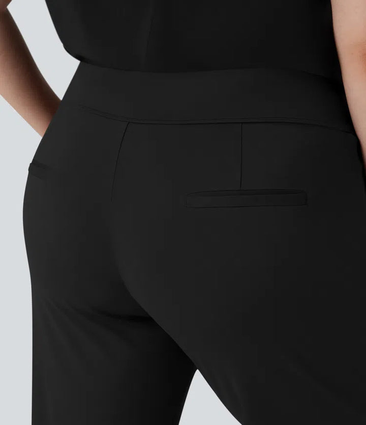 Plus Size Halara Flex DayStretch High Waisted Work Flared Trousers with Side Zip Pockets