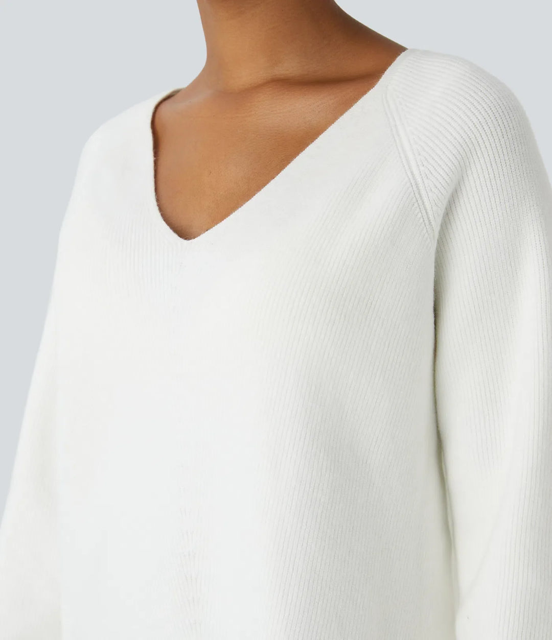 V Neck Long Sleeve Casual Jumper