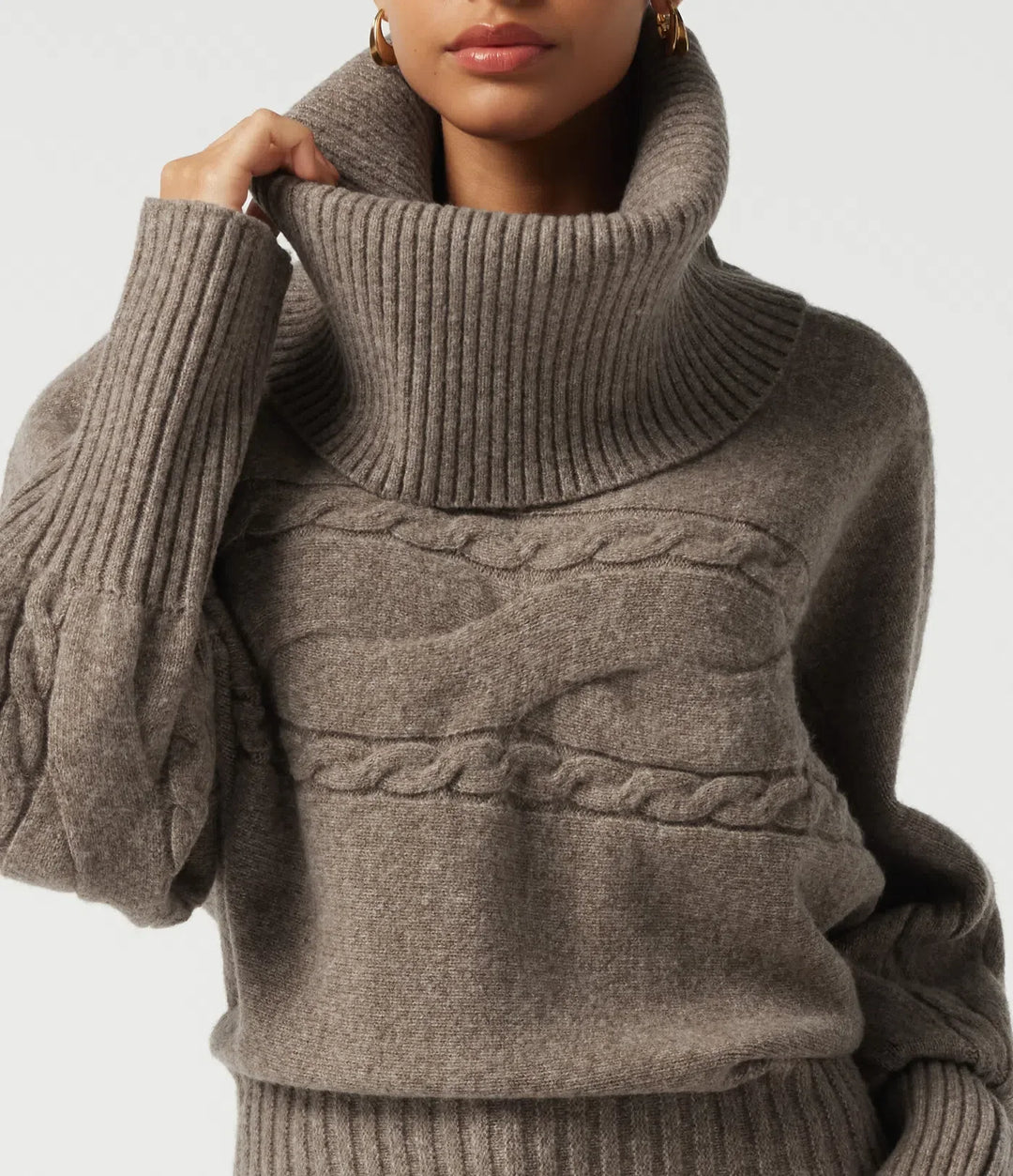 High Neck Long Sleeve Casual Jumper