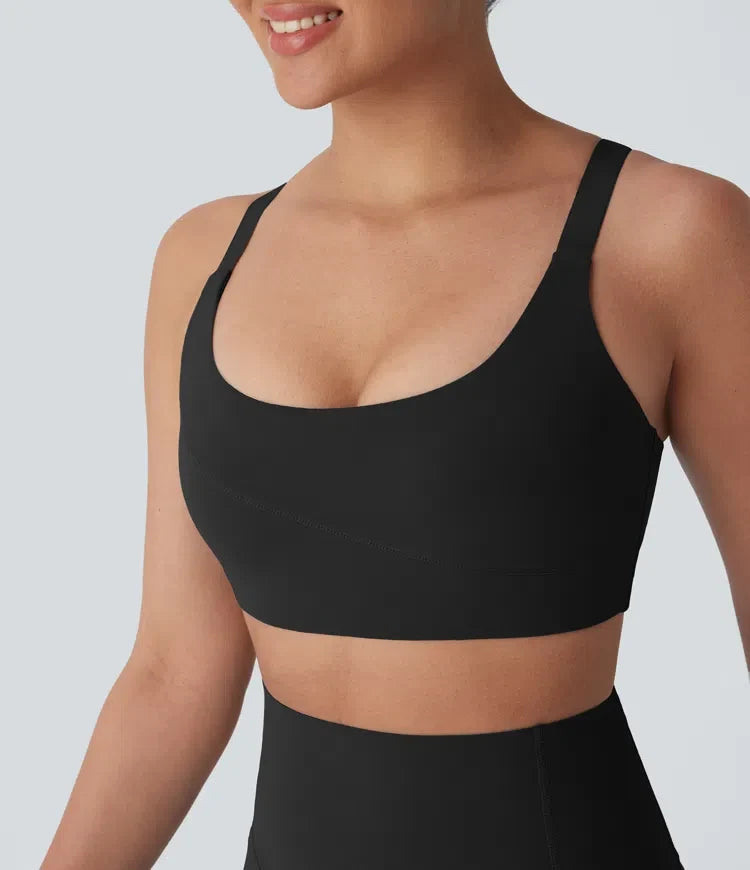 Halara UltraSculpt Medium Support  U Neck Workout Sports Bra A-D Cups