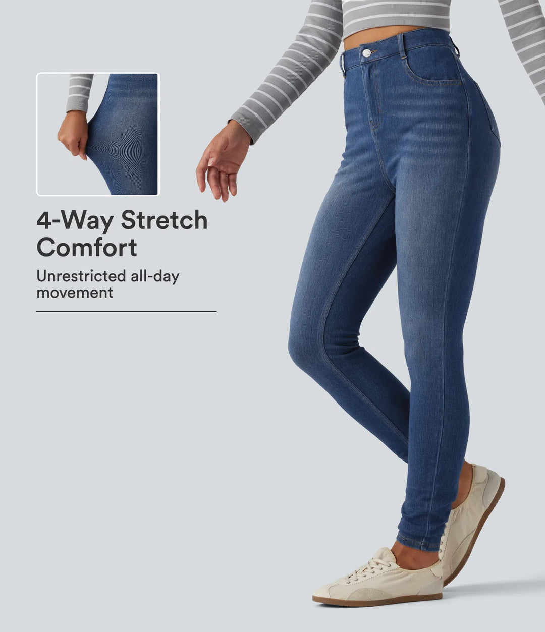 Halara Flex High Waisted Skinny Casual Jeans with Pockets