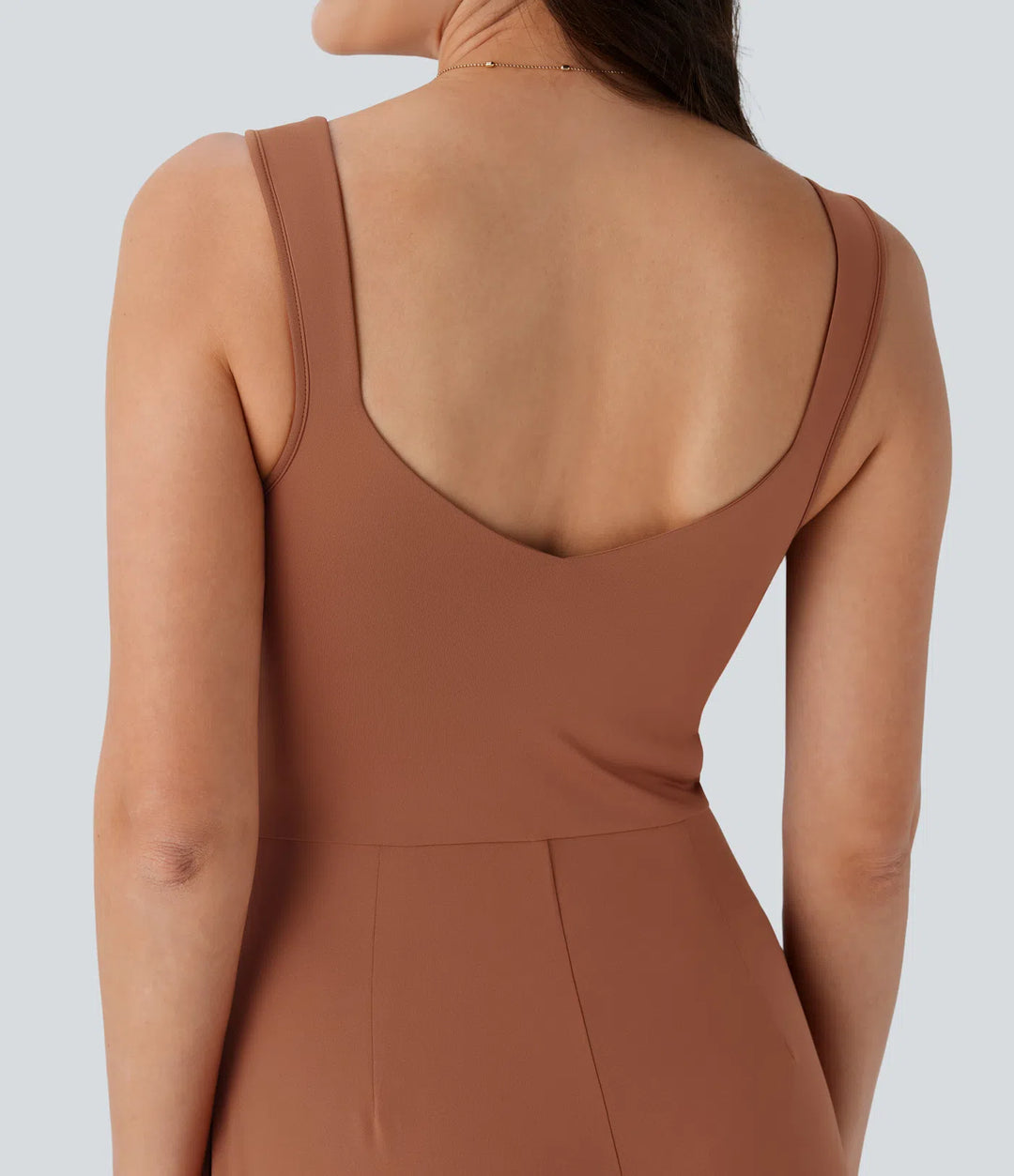 U Back Sleeveless Casual Party Jumpsuit with Pockets