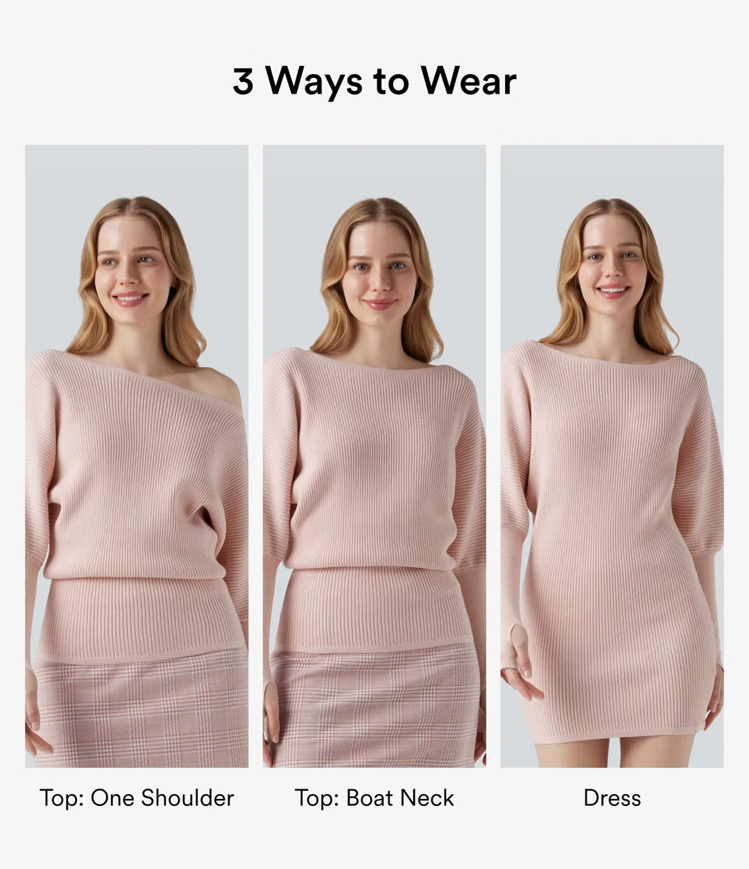 One Shoulder Long Sleeve Thumb Hole Casual Jumper