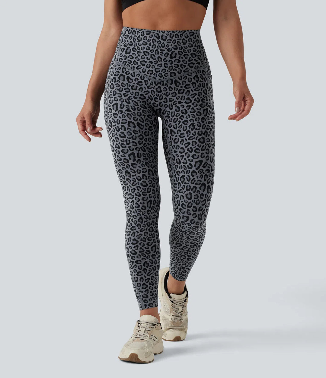 Halara UltraSculpt Leopard Print High Waisted Tummy Control Yoga Leggings with Pockets