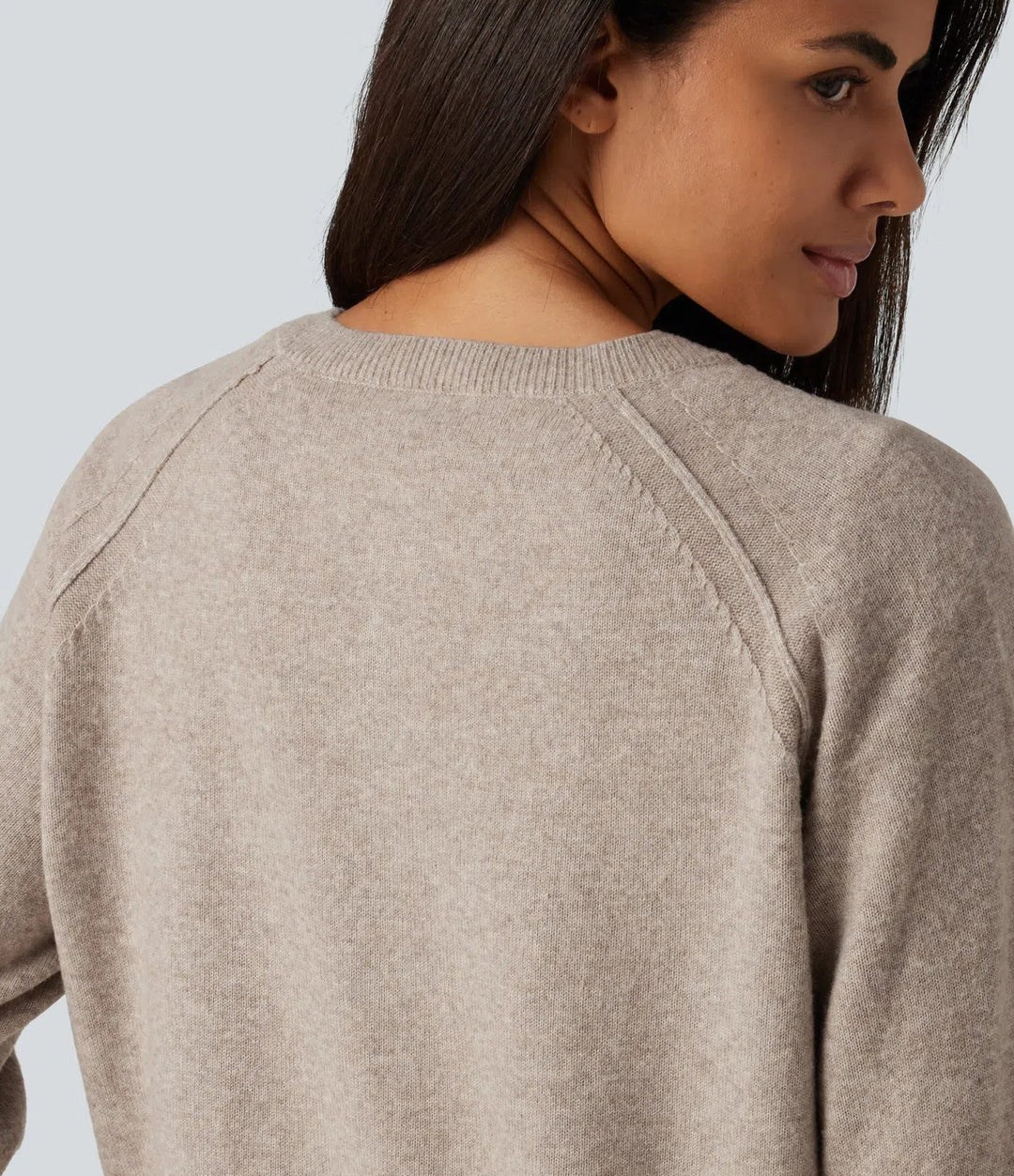 Henley Neck Long Sleeve Casual Jumper