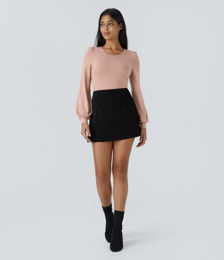 Round Neck Long Sleeve Casual Bodysuit