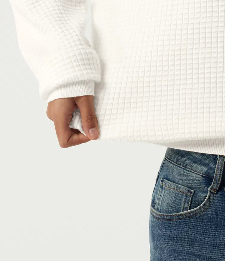 Long Sleeve Waffle Casual Jumper