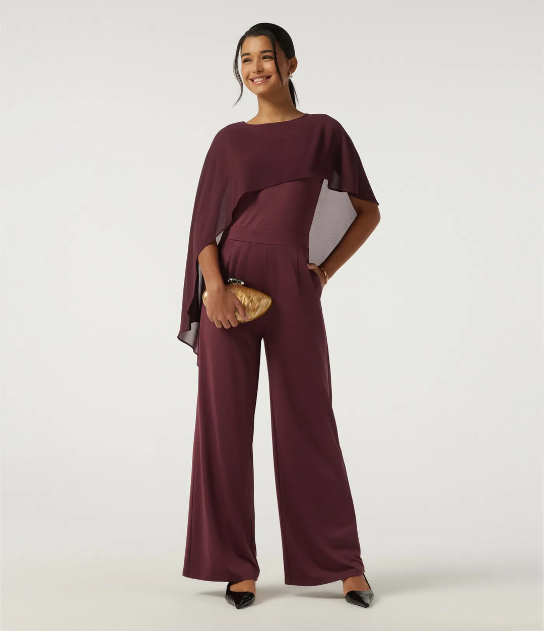 Round Neck Sleeveless Slim Wide Leg Asymmetric Party Jumpsuits with Pockets -Easy Peezy Edition