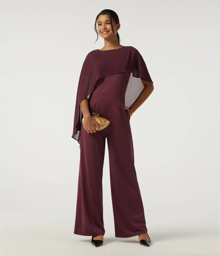 Round Neck Sleeveless Slim Wide Leg Asymmetric Party Jumpsuits with Pockets -Easy Peezy Edition