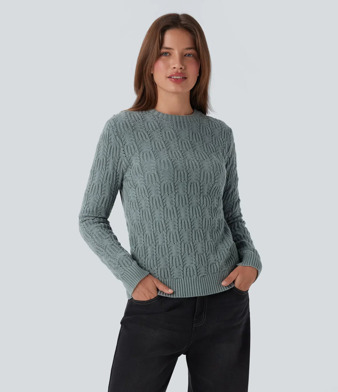 Round Neck Long Sleeve Casual Jumper