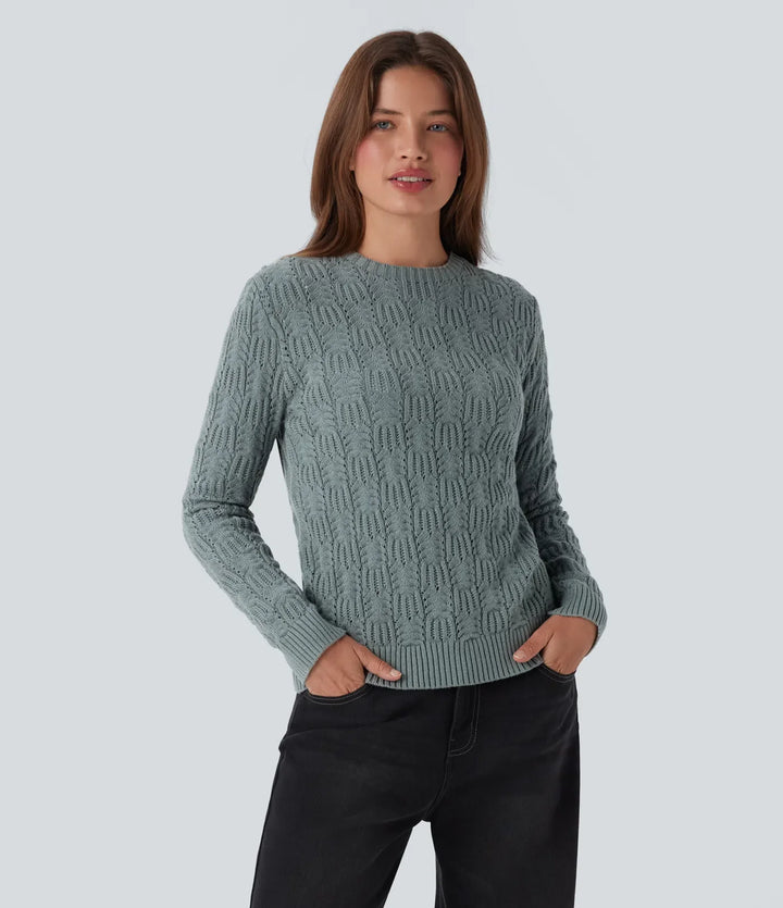 Round Neck Long Sleeve Casual Jumper