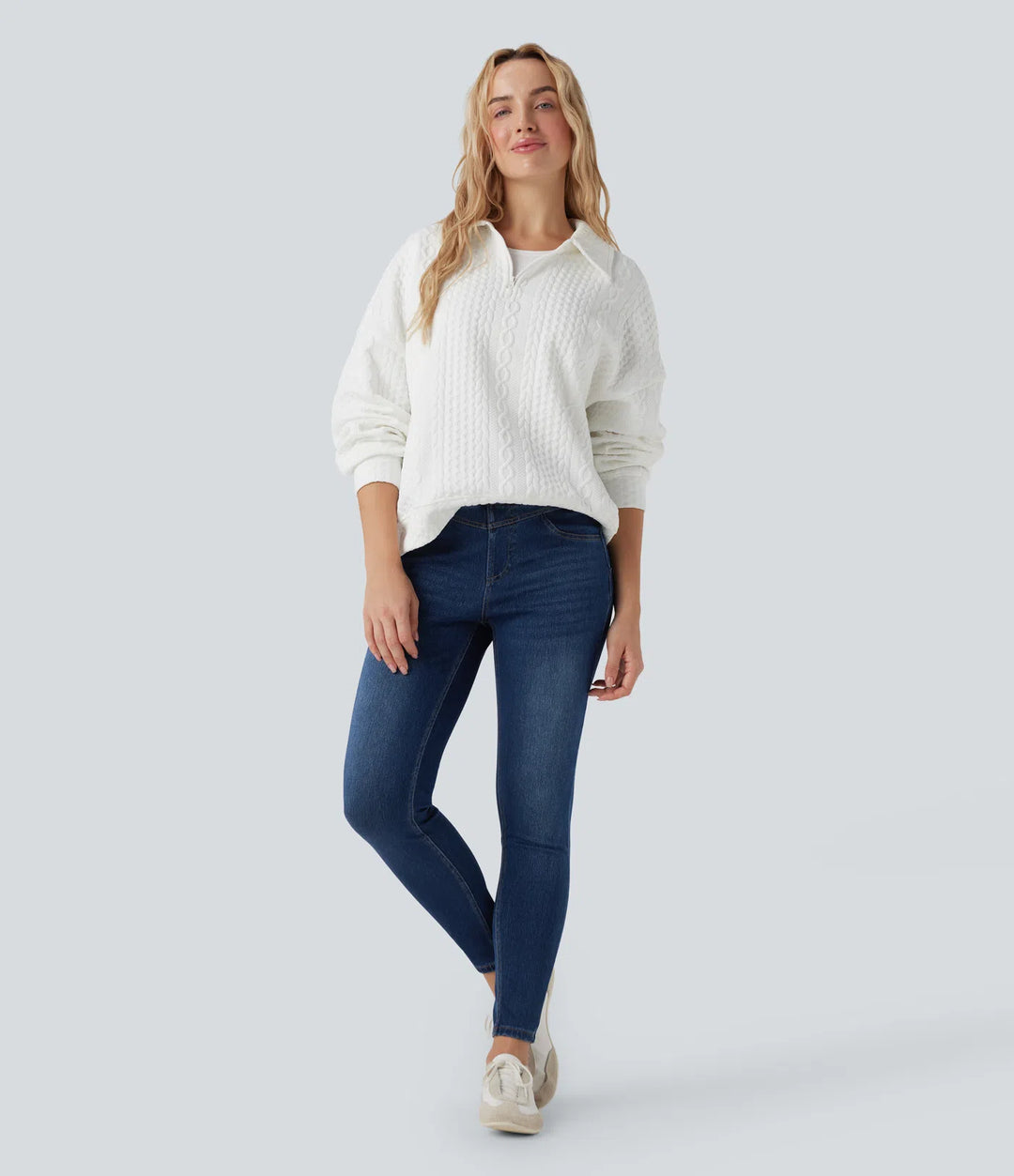 Halara Flex High Waisted Denim Casual Skinny 7/8 Leggings with Pockets