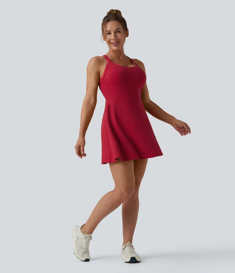 SoftlyZero Airy Backless Twisted InstantCool Dance Active Dress-Easy Peezy Edition DD-F Cups