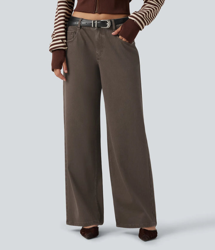 Halara Flex Low Rise Wide Leg Casual Jeans with Pockets