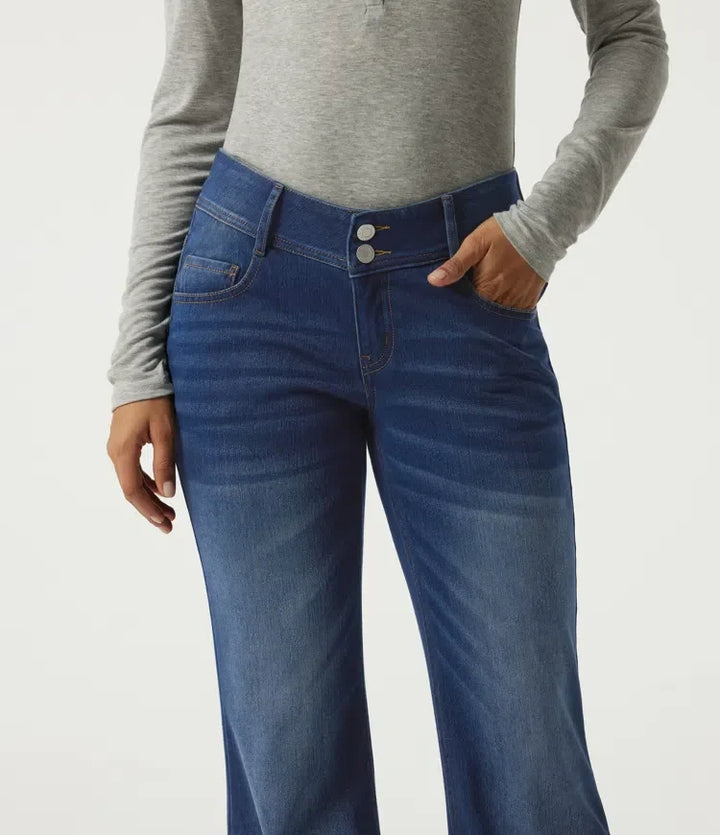 Halara Flex Mid Rise Flare Casual Jeans with Pockets