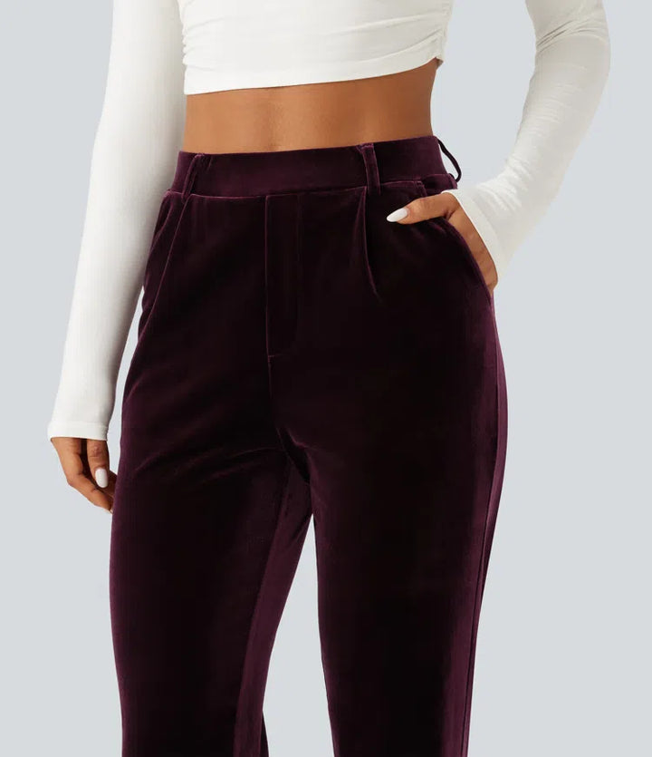 Halara Flex High Waisted Velvet Work Trousers with Pockets