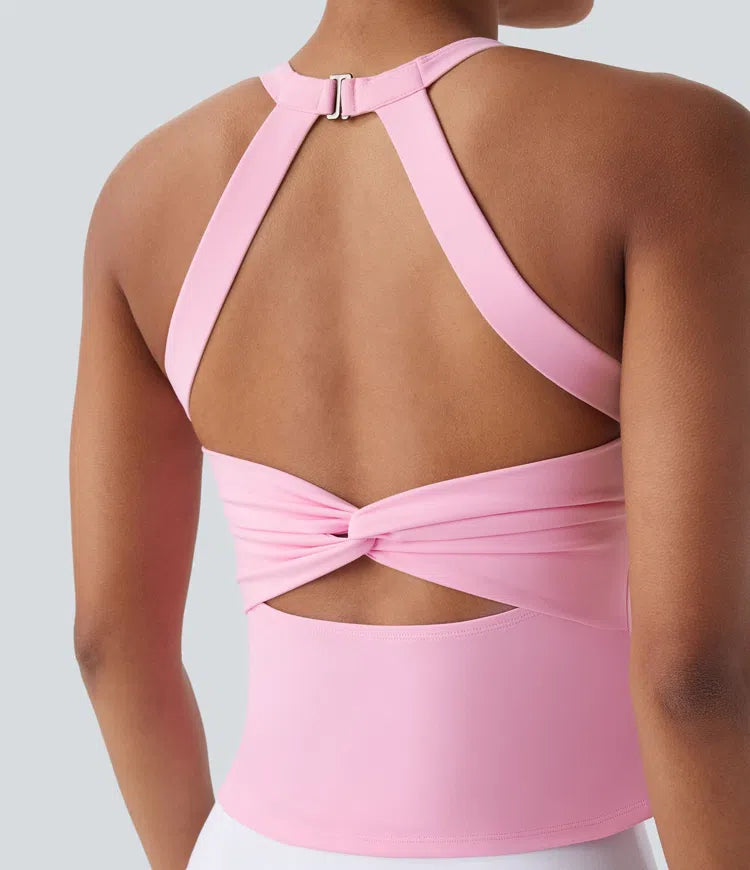 SoftlyZero Plush Cut Out Yoga Tank Vest Top A-D Cups