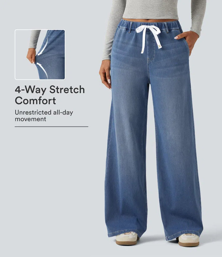 Halara Flex Mid Rise Wide Leg Casual Jeans with Pockets