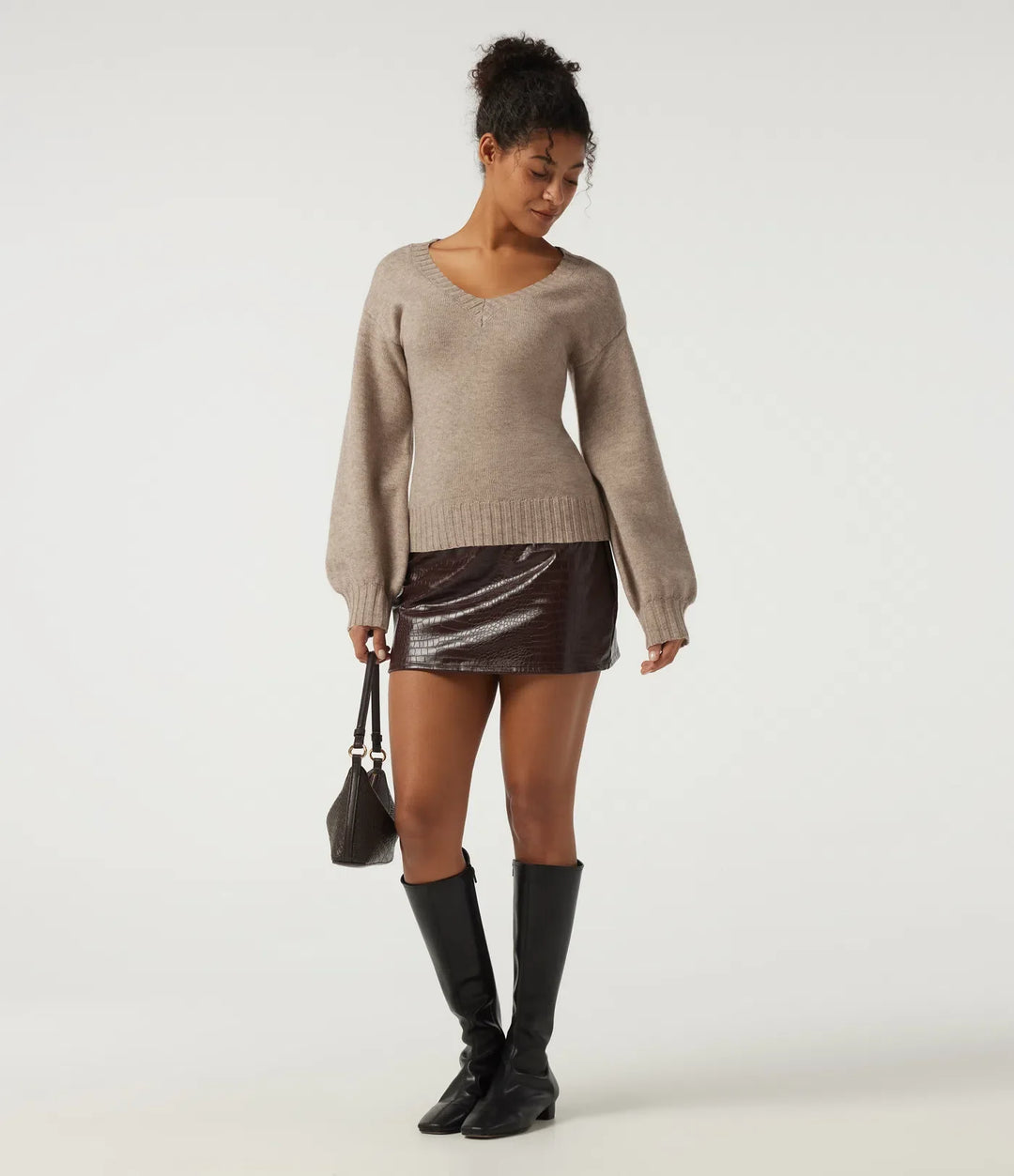 V Neck Long Sleeve Casual Jumper