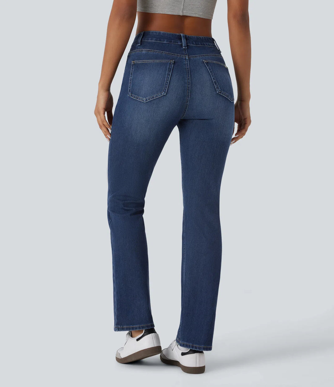 Halara Flex High Waisted Pockets Washed Casual Bootcut Jeans